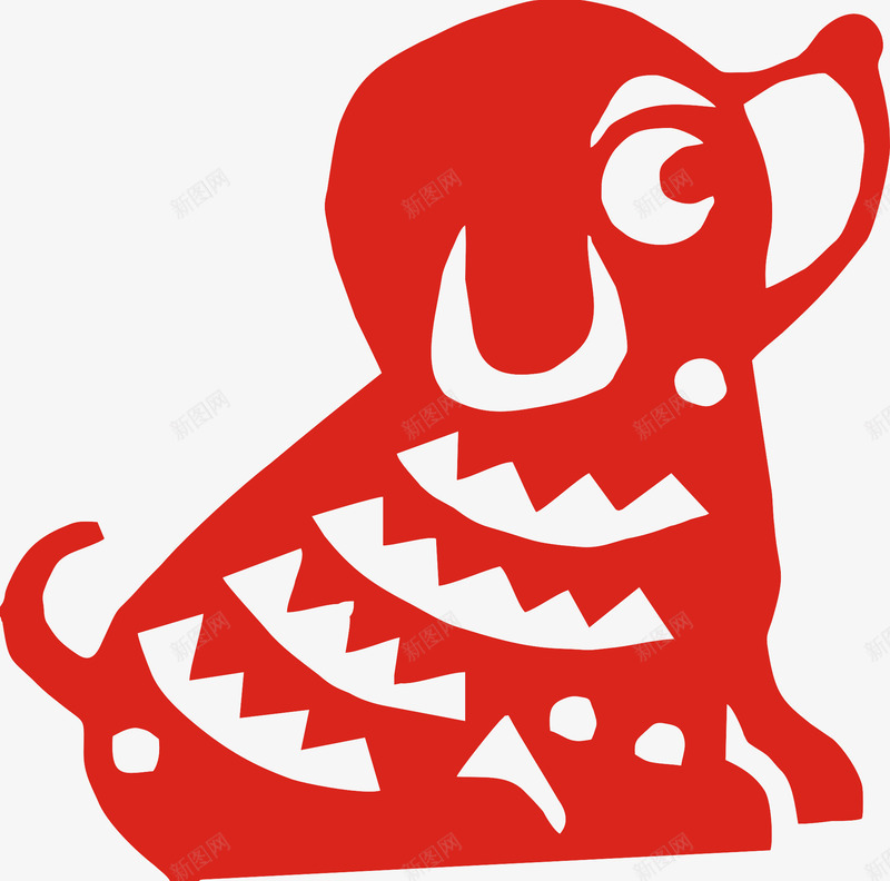 可爱小狗剪纸png免抠素材_新图网 https://ixintu.com 2018狗年 新年快乐 狗剪纸 狗年快乐 狗年挂历 狗年日历 狗年贺卡狗年设计 窗花狗年剪纸 红色剪纸