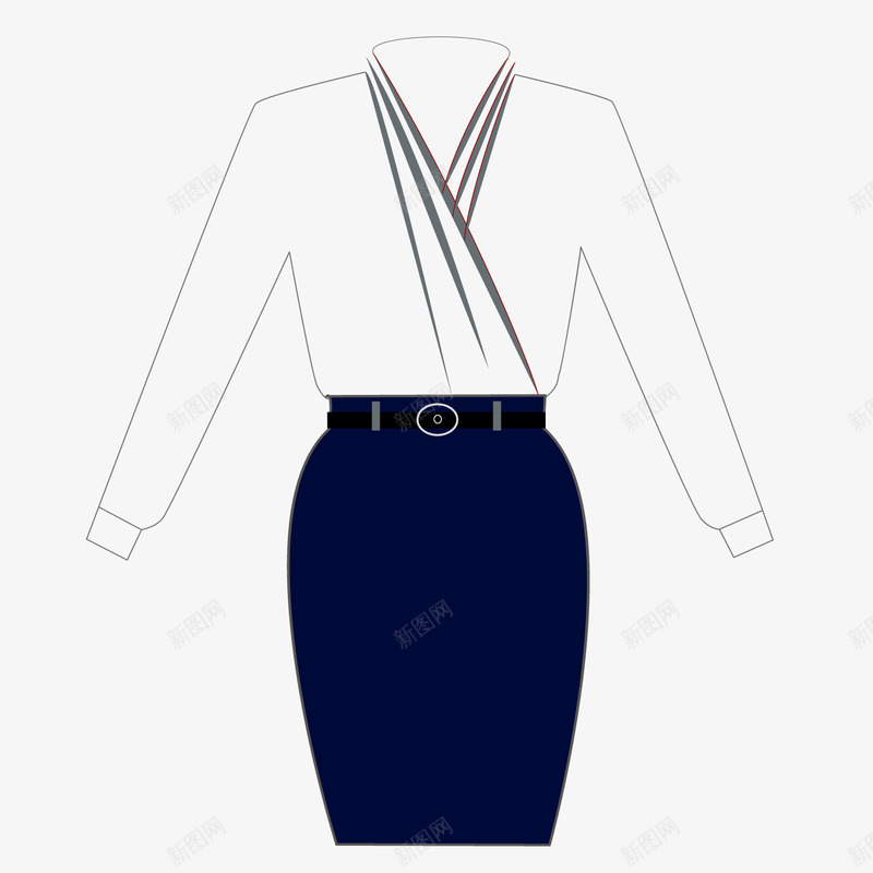 蓝色低领女士裙装png免抠素材_新图网 https://ixintu.com 低领 女士 蓝色 蓝色矢量 裙装