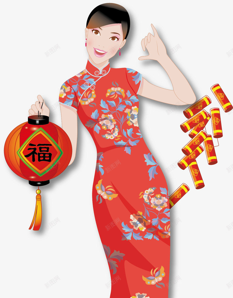 旗袍美女png免抠素材_新图网 https://ixintu.com 喜庆 女生 手绘旗袍女图片 旗袍女 旗袍展示 旗袍模特 旗袍美女 旗袍设计 春节元素 灯笼 穿旗袍女模特 鞭炮