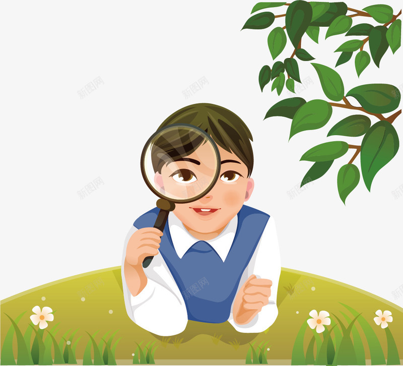 拿着放大镜观察树叶的女生png免抠素材_新图网 https://ixintu.com 女生 放大镜 树叶 观察 观察力