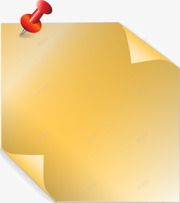 标签纸矢量图eps免抠素材_新图网 https://ixintu.com 免费矢量下载 标签纸 纸张 钉子 黄色 矢量图