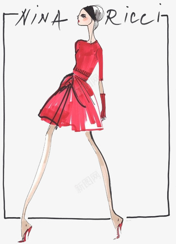 手绘服装手稿png免抠素材_新图网 https://ixintu.com 优雅唯美 女装 婚纱手稿 宴会服手稿 服装设计 礼服 设计