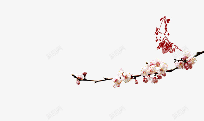 一剪梅腊梅元素png免抠素材_新图网 https://ixintu.com 一剪梅 一枝梅花 春节 植物 腊梅 花卉