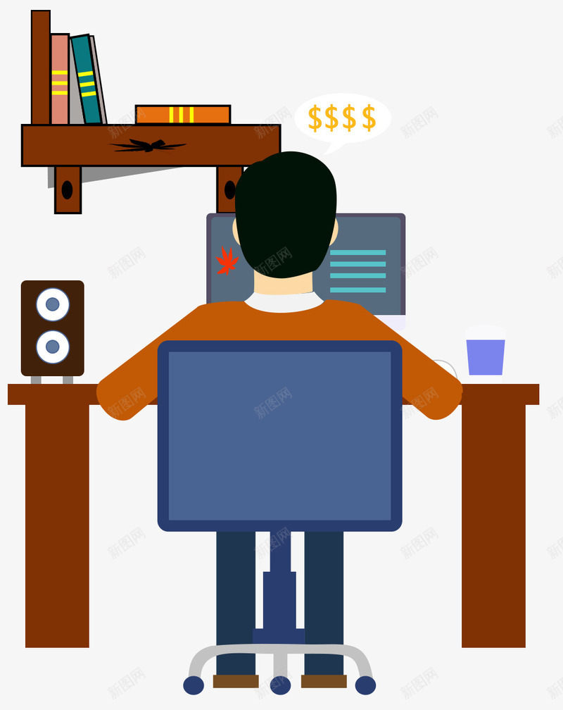 手绘商务办公人员插画psd免抠素材_新图网 https://ixintu.com 办公 办公人物 商务办公 工作 手绘插画 装饰图案