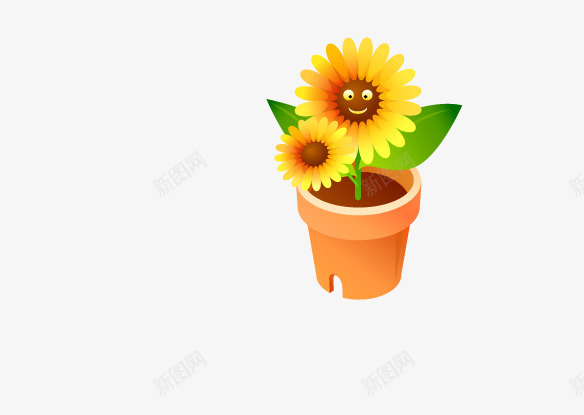 一盆美丽向日葵png免抠素材_新图网 https://ixintu.com 叶子 植物 盆栽 美丽 花卉 花朵