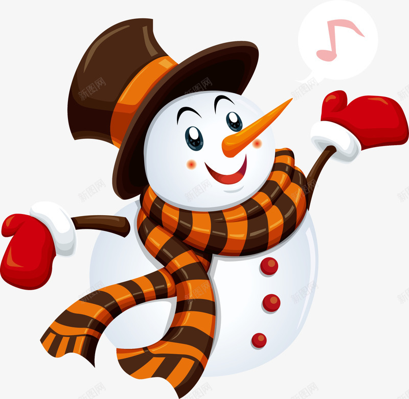 白色冬日可爱雪人png免抠素材_新图网 https://ixintu.com 卡通雪人 可爱雪人 堆雪人 温暖雪人 白色雪人 装饰图案