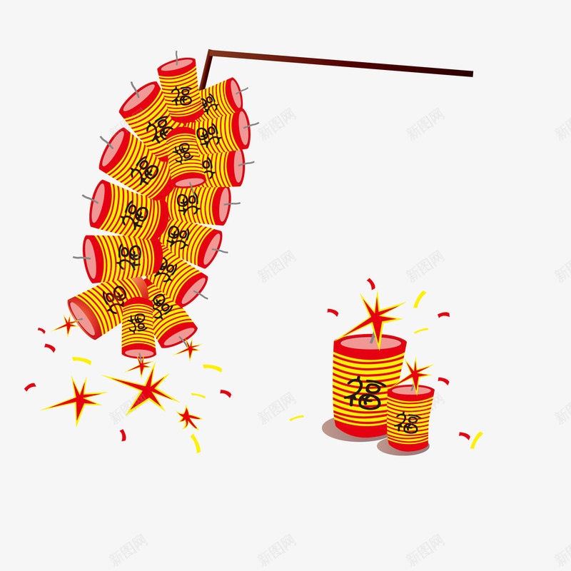 手绘新年烟花鞭炮png免抠素材_新图网 https://ixintu.com 2019 农历新年 卡通 手绘 新年 春节 烟花 猪年 鞭炮