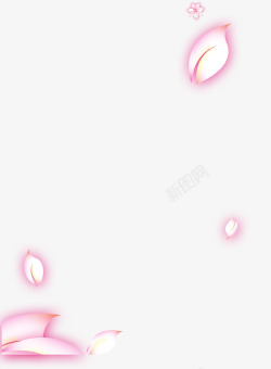 粉色漂浮花瓣素材
