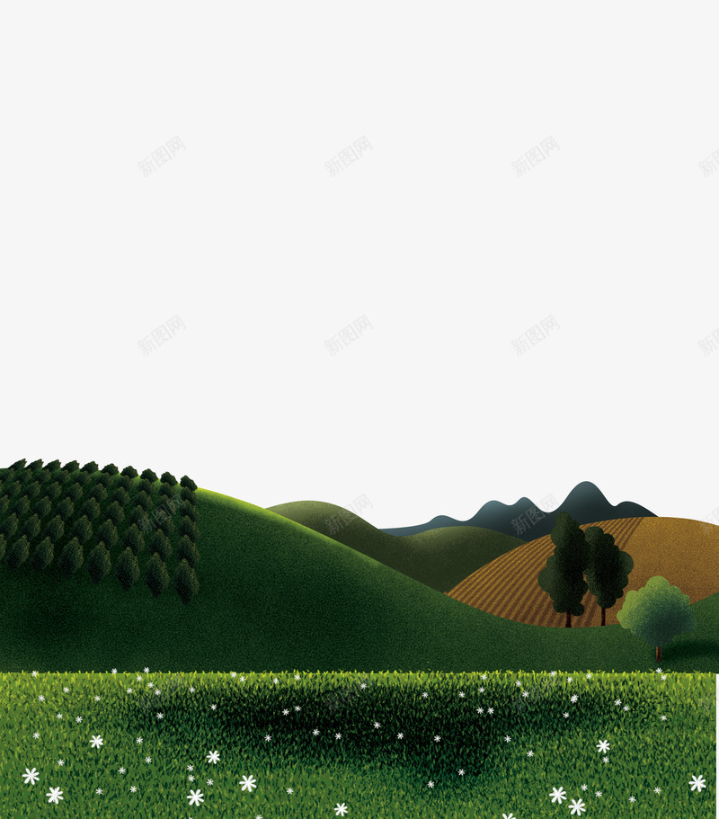 绿色卡通草坪山坡装饰边框纹理psd免抠素材_新图网 https://ixintu.com 免抠PNG 卡通 山坡 绿色 草坪 装饰 边框纹理