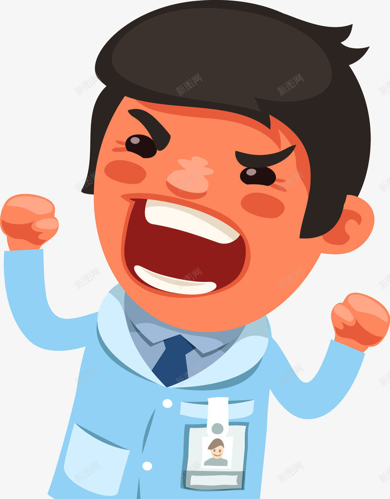愤怒的男医生png免抠素材_新图网 https://ixintu.com 医生 工作 法医 男人 男医生 矢量人物 矢量医生 职业 职员