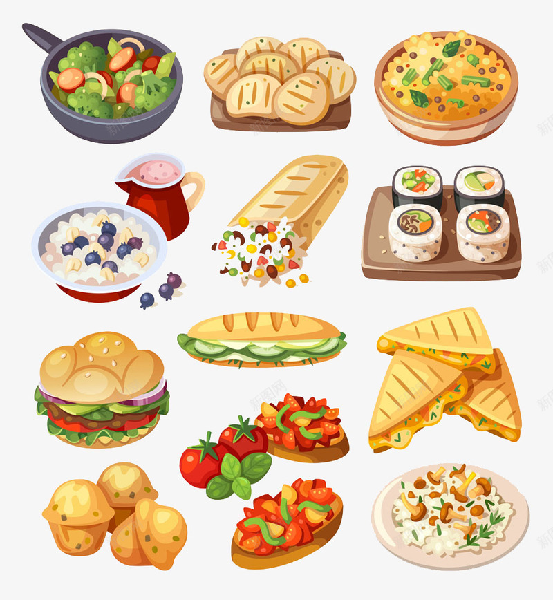 蔬菜色拉和面片png免抠素材_新图网 https://ixintu.com 色拉 蔬菜 面包 食物