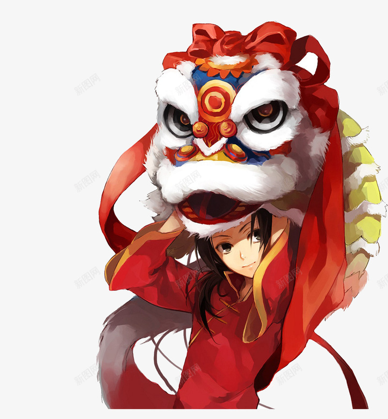 中国风舞狮png免抠素材_新图网 https://ixintu.com 中国风 庆典 新年 舞狮