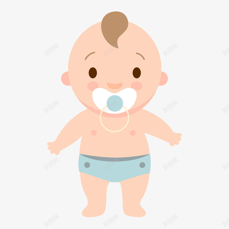 戴奶嘴学走路宝宝插画png免抠素材_新图网 https://ixintu.com 可爱卡通婴幼儿 叼奶嘴 婴幼儿早教 学走路 宝宝