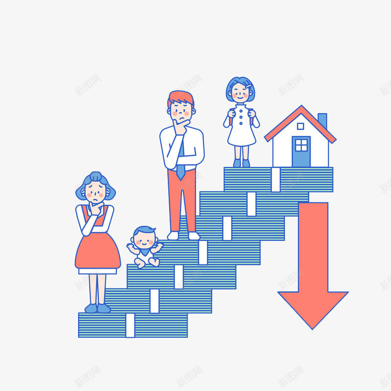 站在楼梯上的一家人png免抠素材_新图网 https://ixintu.com 一家人 一家人手绘 一家四口 亲人 家人 家庭 幸福 情亲 楼梯 温暖 温馨 融洽 血缘 血缘关系 高处