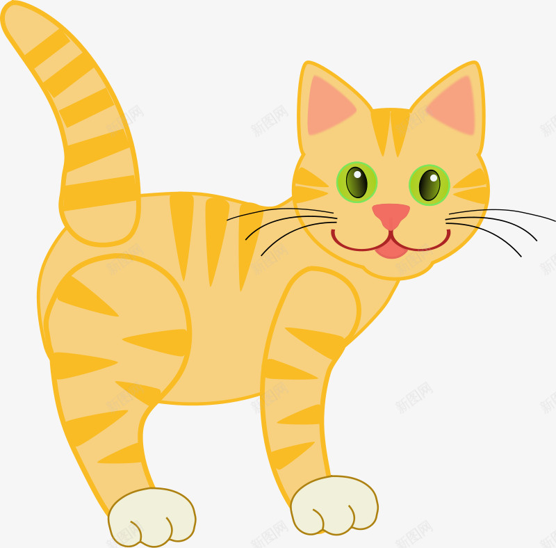 橘色的花色卡通小猫png免抠素材_新图网 https://ixintu.com 卡通 橘色 猫咪 花色