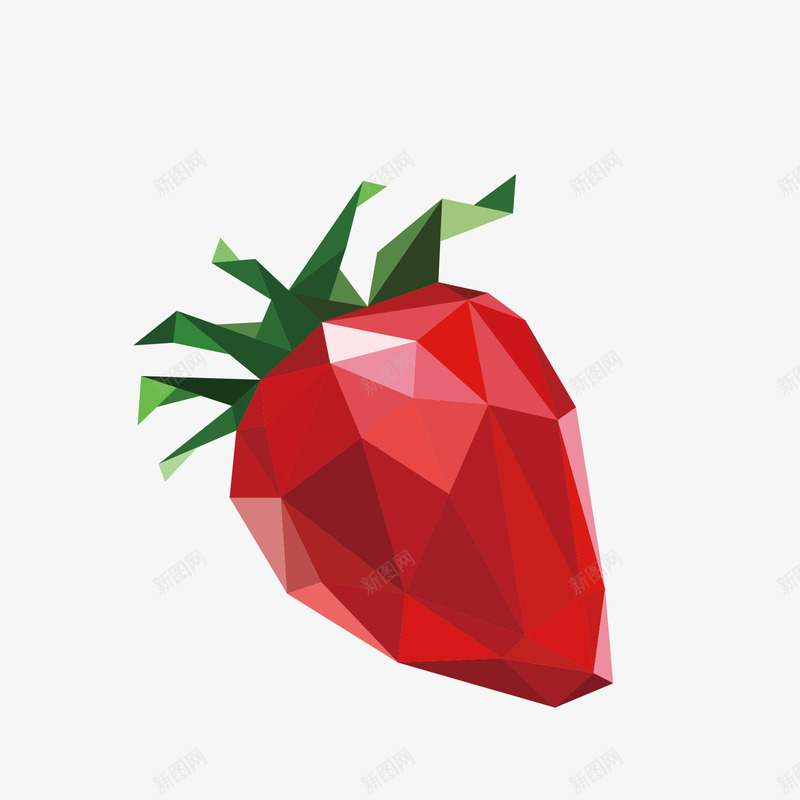 红色装饰草莓装饰插画png免抠素材_新图网 https://ixintu.com 几何装饰 分块水果 水粉静物 立体水果 红色 色块层叠 草莓 装饰