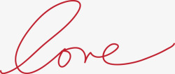 情人节字体love红色手写字体高清图片
