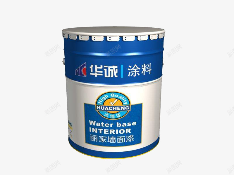 华诚涂料png免抠素材_新图网 https://ixintu.com 产品实物 油漆 漆料 环保漆料 白色乳胶漆 蓝白色罐装漆