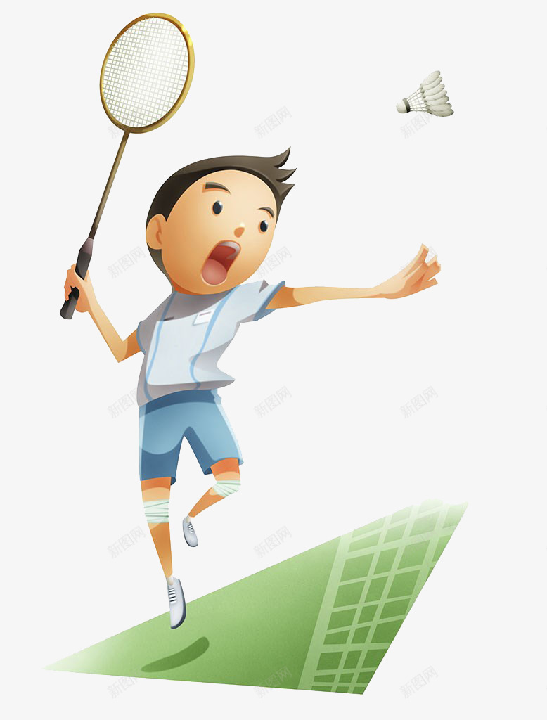 男孩打羽毛插画png免抠素材_新图网 https://ixintu.com 体育课 男孩打羽毛插画 竞技运动 羽毛球 羽毛球拍 羽毛球赛 羽毛球赛插画 跳跃