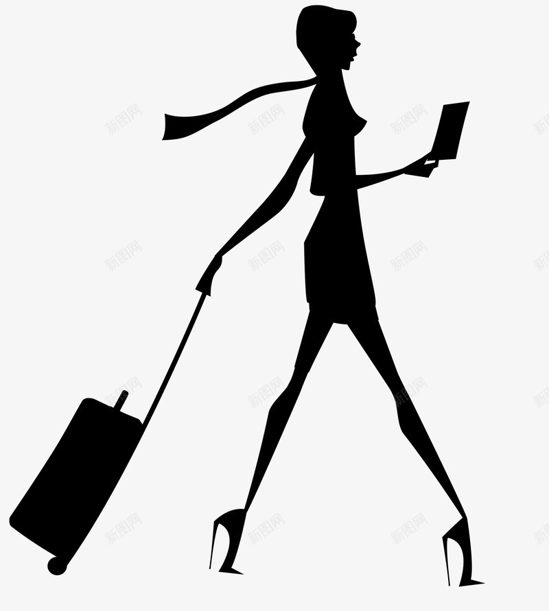 都市女人png免抠素材_新图网 https://ixintu.com 人物设计 剪影 女人 女子 女性 密码箱 手绘女性 手绘少女 插画 时尚女孩 知性女人 线条女人 行李箱 速写 都市女人