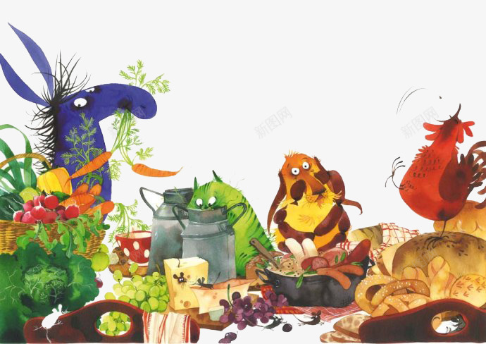 森林小动物png免抠素材_新图网 https://ixintu.com 儿童 儿童插画 卡通 卡通人物 卡通动物 插画 故事 梦幻 童话 童话森林