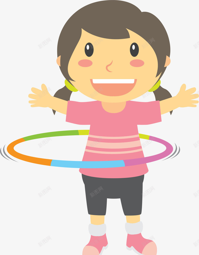转呼啦圈的可爱小女孩png免抠素材_新图网 https://ixintu.com 可爱小女孩 喜悦 害羞 开心 笑脸 转呼啦圈