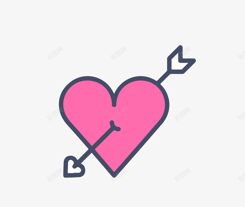 一箭穿心图标png_新图网 https://ixintu.com ai格式 icon nbsp 可爱 图标 图案 心形 情人节 扁平设计 爱心 箭头