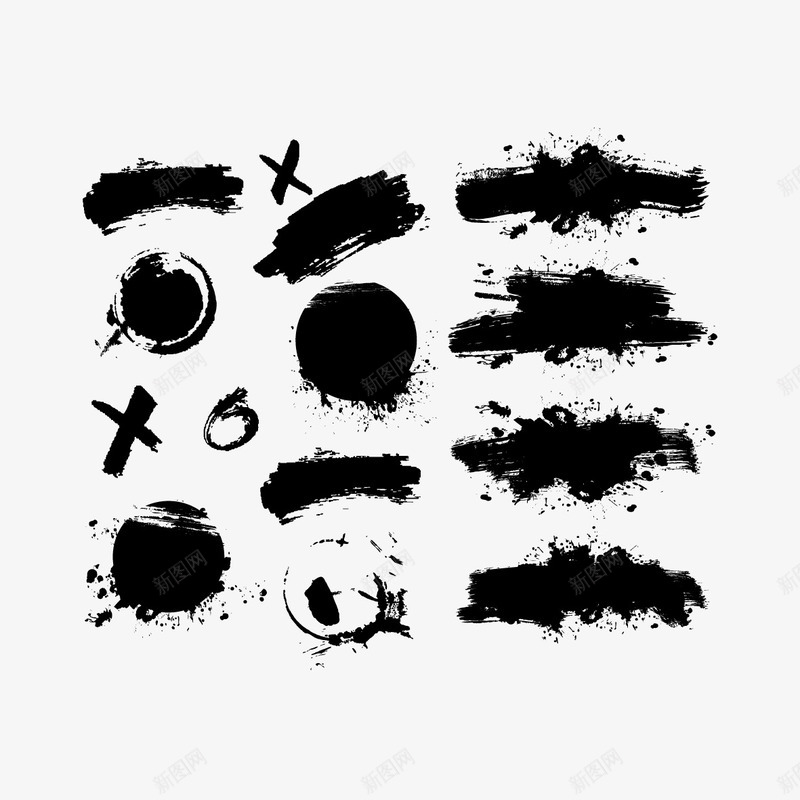 水墨笔触图案png免抠素材_新图网 https://ixintu.com 水墨 水墨笔触 水墨素材