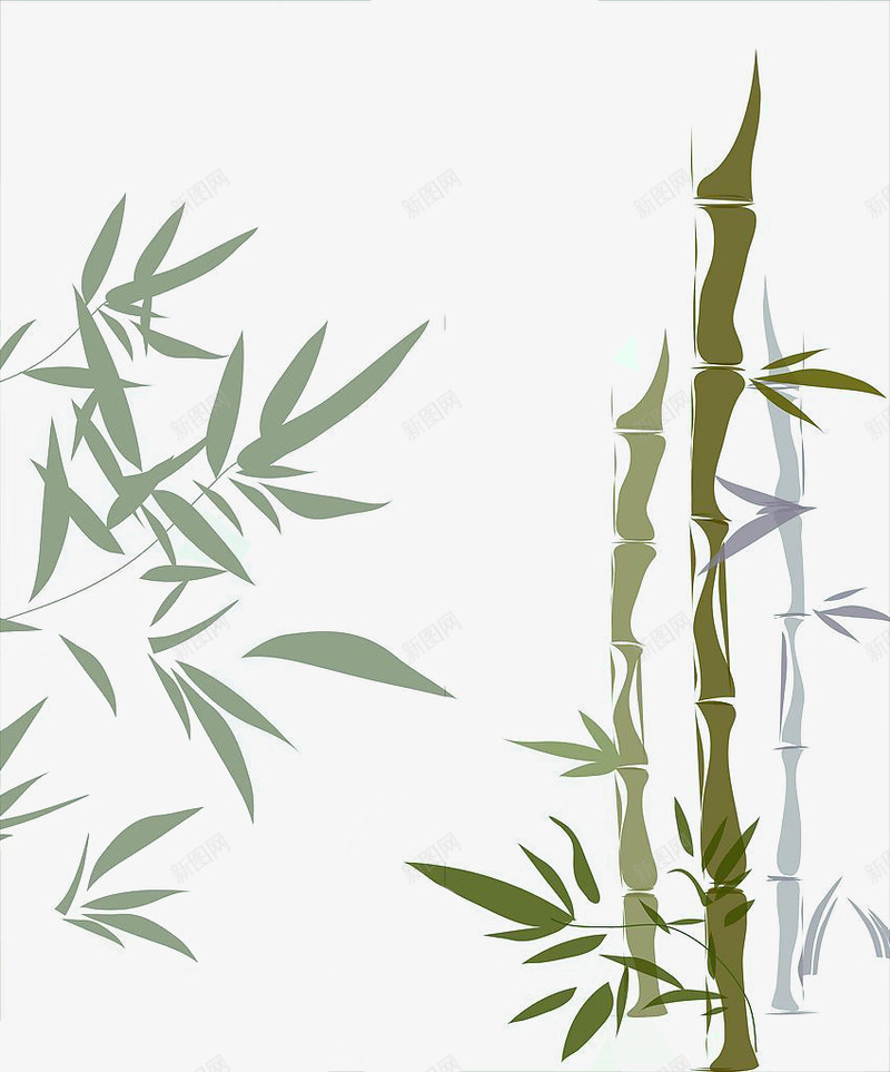 手绘卡通竹子图标png_新图网 https://ixintu.com 竹叶图案 竹叶素材 竹子图标 竹子矢量图 竹竿 素描