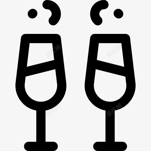 香槟图标png_新图网 https://ixintu.com 含酒精的饮料 庆典 方 眼镜 酒精 食品 香槟杯 香槟酒
