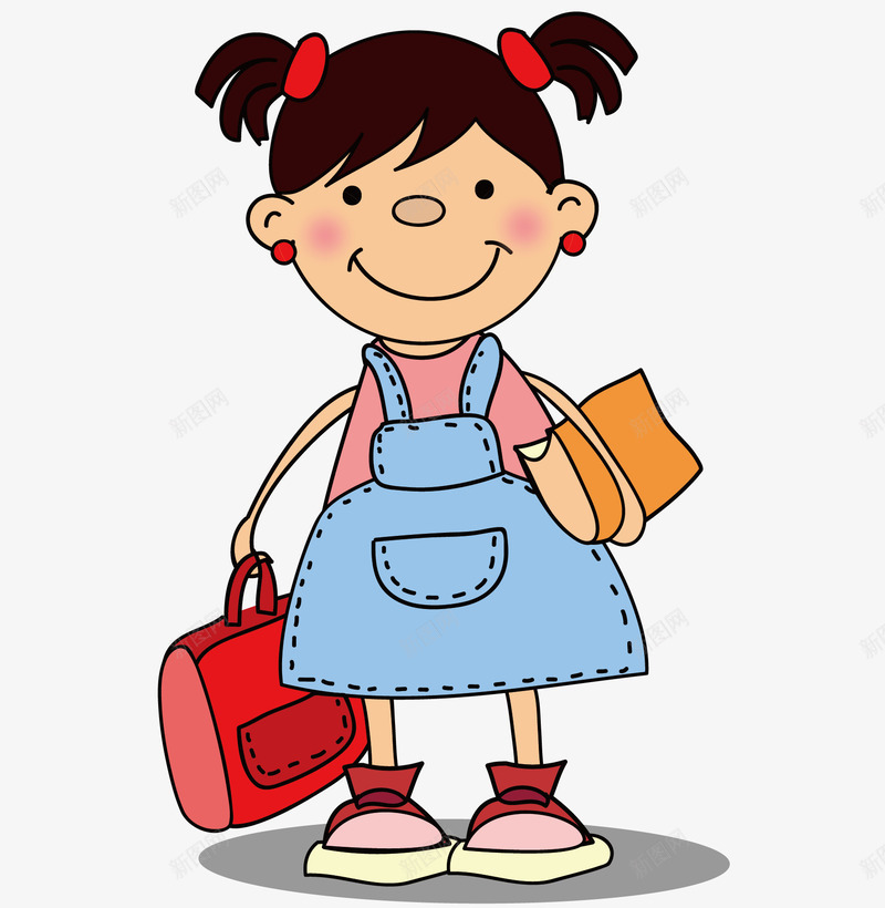 上课的小学生png免抠素材_新图网 https://ixintu.com 书包 书籍 可爱女孩 女孩 女生 学生