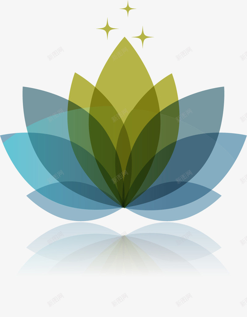 手绘灰色绿色莲花矢量图ai免抠素材_新图网 https://ixintu.com 手绘 灰色 绿色 莲花 矢量图