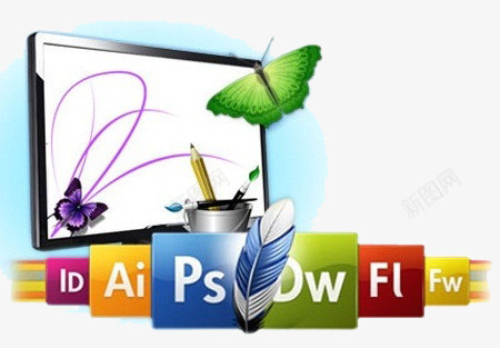 电脑与各种软件图标png_新图网 https://ixintu.com Dreamweaver ai dw fl flash fw id photos ps web 电脑 科技 绘图软件 网站 网站建设 网络 网络时代 网络科技 网页 网页设计