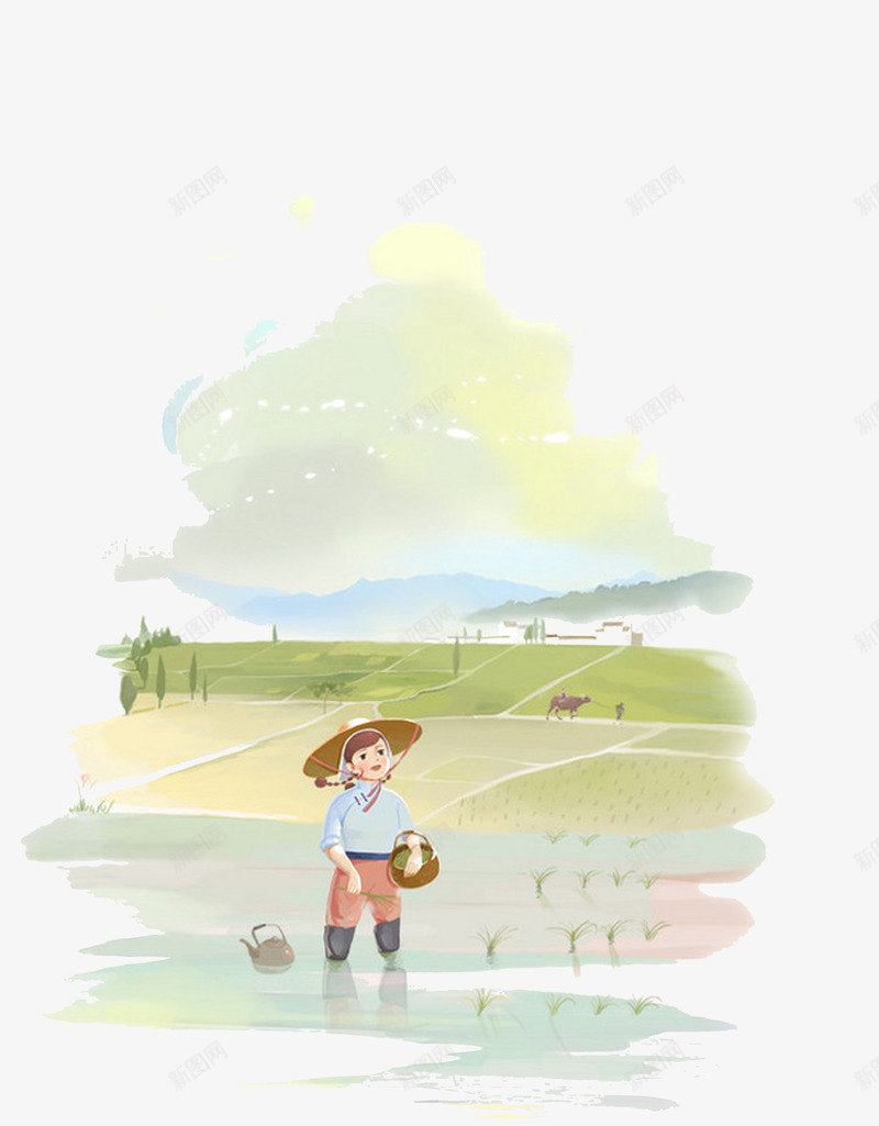 卡通手绘夏季农民插画png免抠素材_新图网 https://ixintu.com 乡村 农民 农民人物形象 农田 卡通手绘 夏季 插画 海报