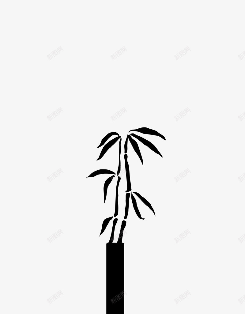 竹子竹叶水墨画中国画png免抠素材_新图网 https://ixintu.com 中国画 水墨画 竹叶 竹子