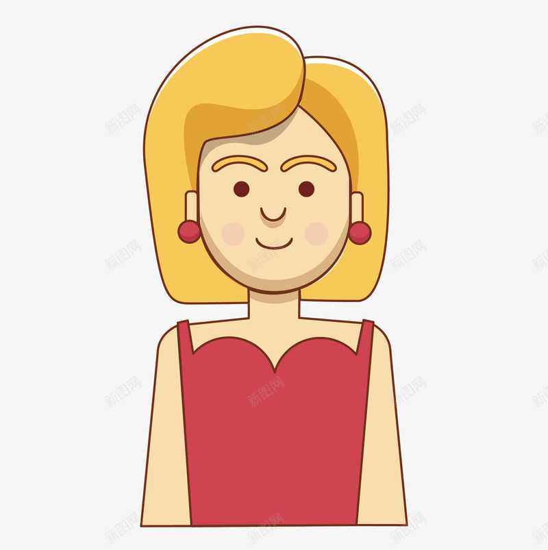 人物png免抠素材_新图网 https://ixintu.com 戴耳环的女士 短发女性 金色头发