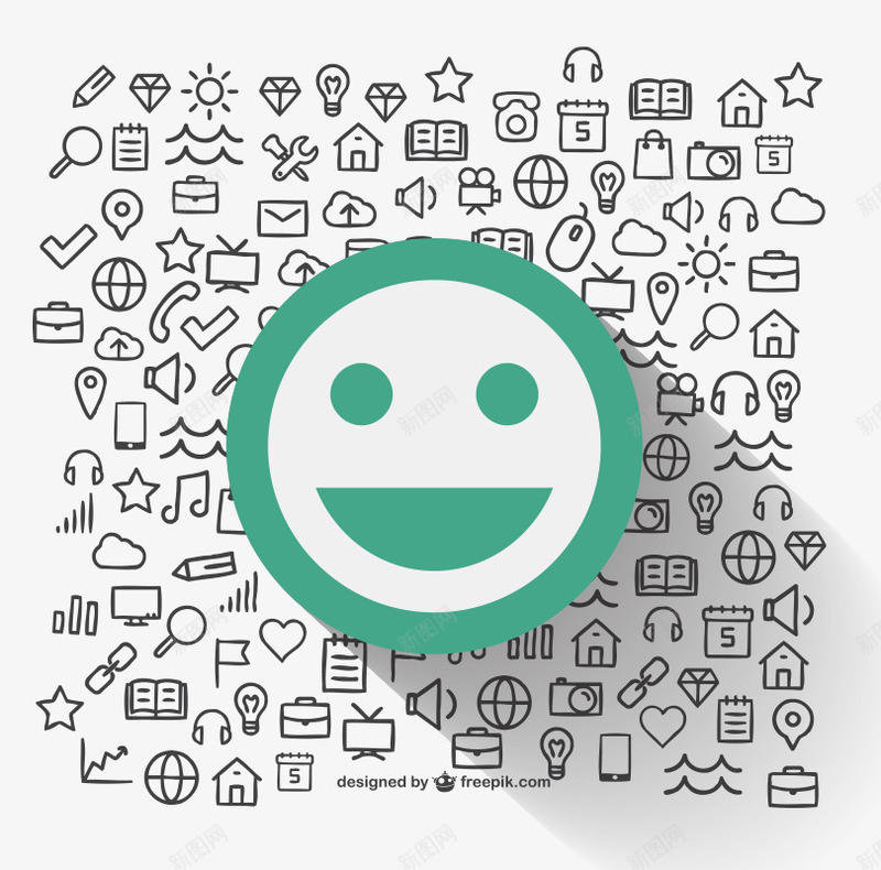 卡通笑脸标图标png_新图网 https://ixintu.com 卡通 矢量图标 笑脸