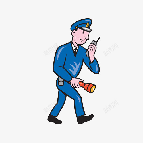 卡通拿着手电筒和对讲机的保安png免抠素材_新图网 https://ixintu.com 保卫 保安 保安卡通 保安员 卡通 守卫 安保 对讲机 巡查 手电筒 插画 男人