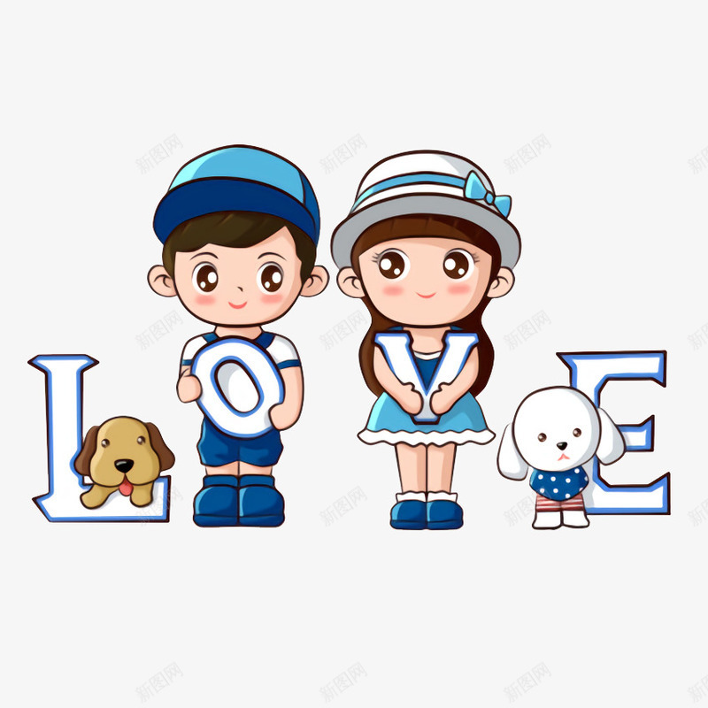 LOVE情侣png免抠素材_新图网 https://ixintu.com LOVE LOVE情侣免费下载 一男一女 七夕 卡通 女孩 情人节 情侣 爱心 男孩