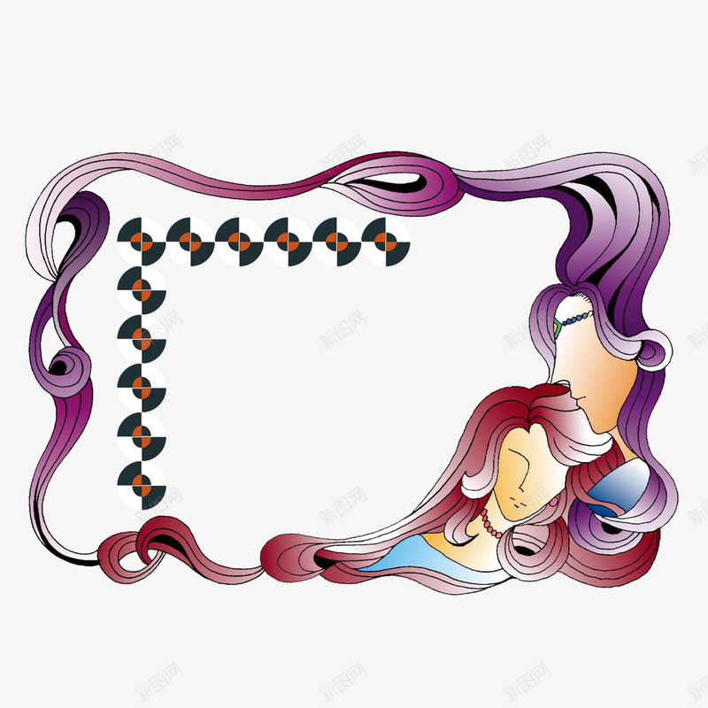 紫色花边psd免抠素材_新图网 https://ixintu.com 学校花边 板报花边 母爱 紫色 花边 花边框 蕾丝花边