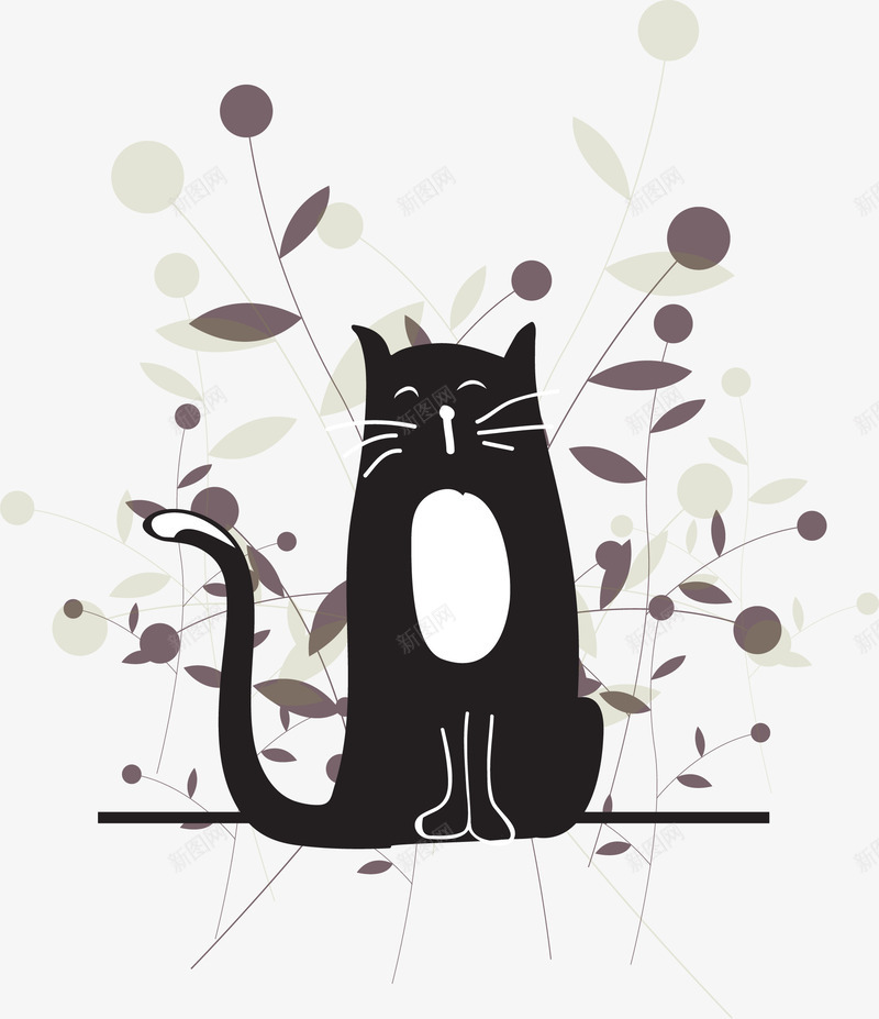 手绘小清新猫咪插画图案矢量图ai免抠素材_新图网 https://ixintu.com 卡通猫咪插画 小清新 手绘插画 插画 插画装饰 猫咪 花卉 矢量图