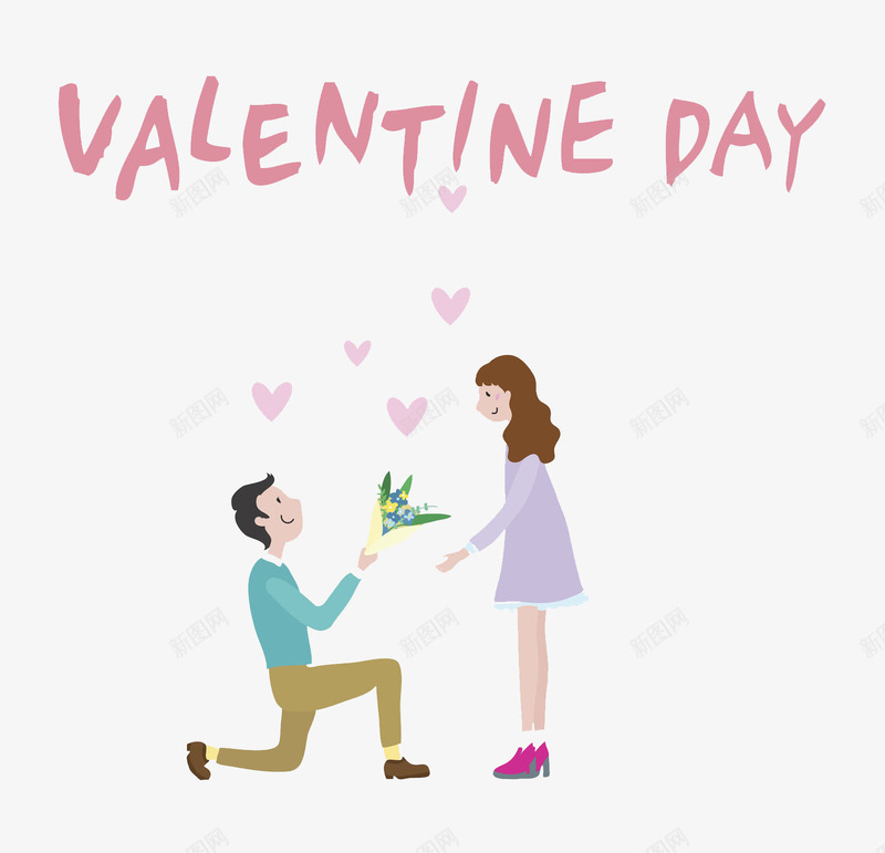 卡通求婚的男人图png免抠素材_新图网 https://ixintu.com 单脚跪地 单膝下跪 卡通 恋人 恩爱的 情人节 情侣 插图 求婚 爱心 男人 英文字 跪下的姿势 鲜花