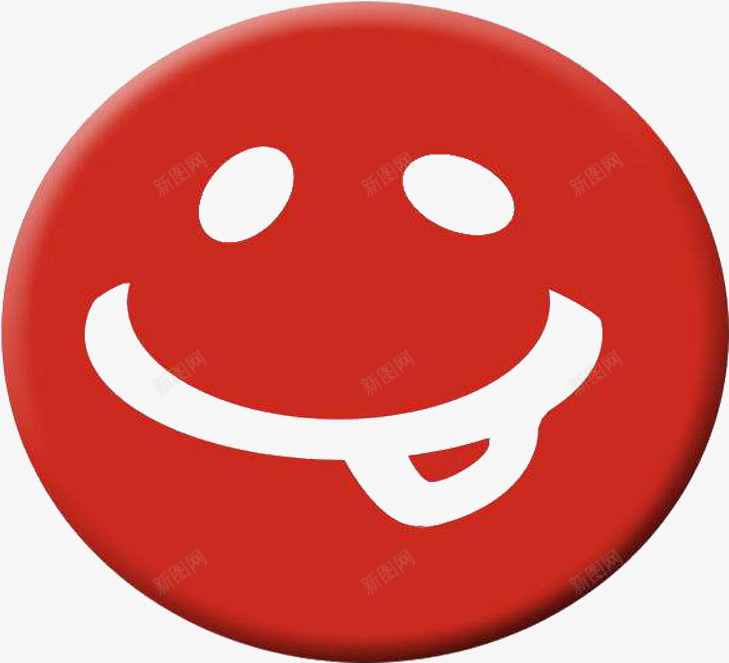 红色大饼圆形图案笑脸图标png_新图网 https://ixintu.com 速热
