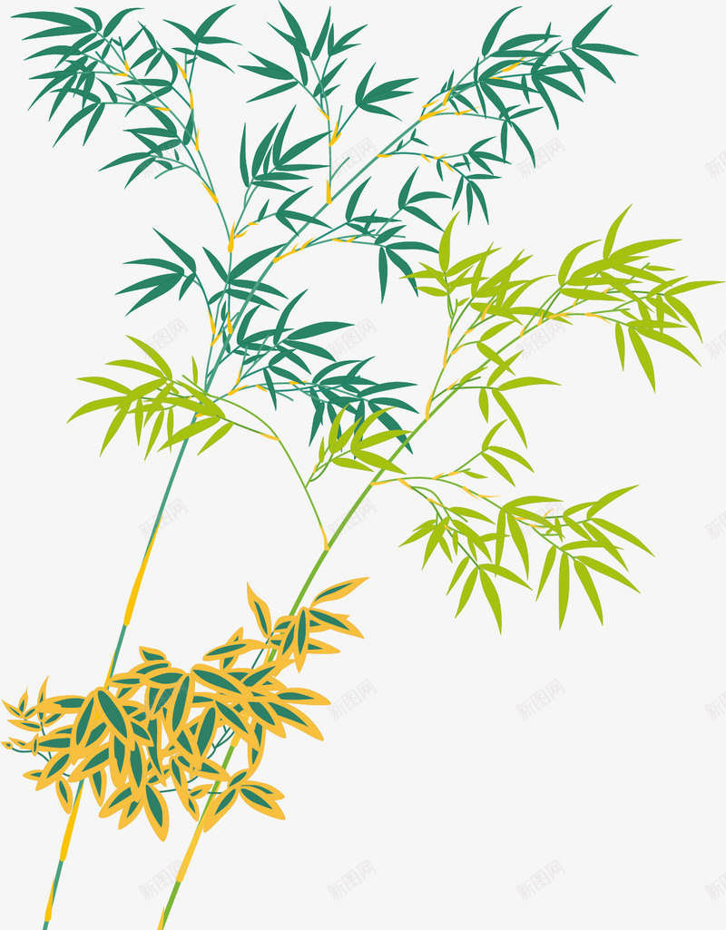 竹子树叶素色植物装饰背景矢量图ai免抠素材_新图网 https://ixintu.com 树叶 竹子 素色植物 装饰背景 矢量图