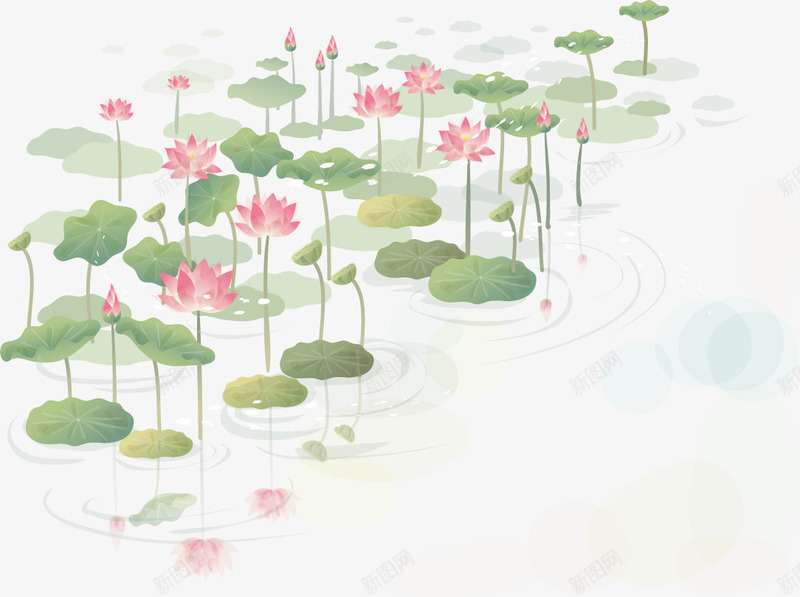 手绘荷花png免抠素材_新图网 https://ixintu.com 古朴样式 图片 小清新图片 手绘花卉装饰 旅游节海报 欧式装饰 欧式边框 素材 纹样 花纹