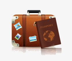 护照模板护照和行李箱高清图片