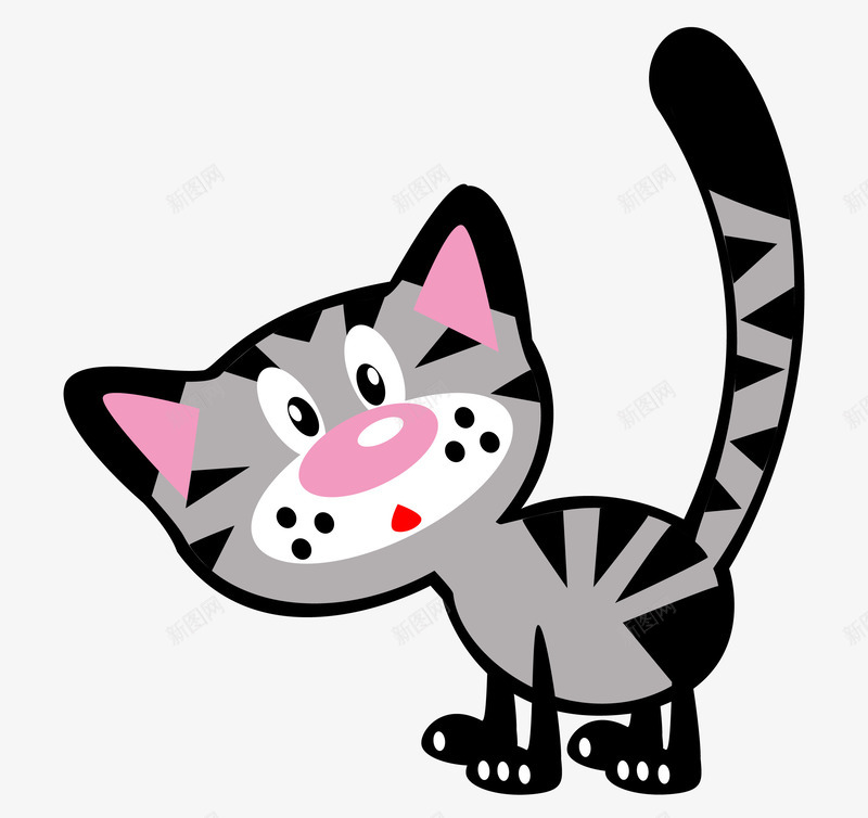 灰色卡通儿童玩具小花猫png免抠素材_新图网 https://ixintu.com 儿童玩具 卡通 小花猫 灰色
