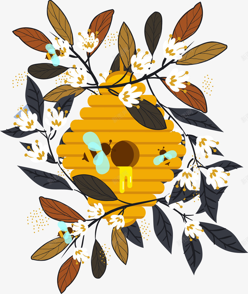创意蜜蜂酿蜜插画矢量图ai免抠素材_新图网 https://ixintu.com 创意 创意插画设计 卡通插画 小清新蜜蜂酿蜜 插画 蜂蜜 蜜蜂酿蜜 矢量图