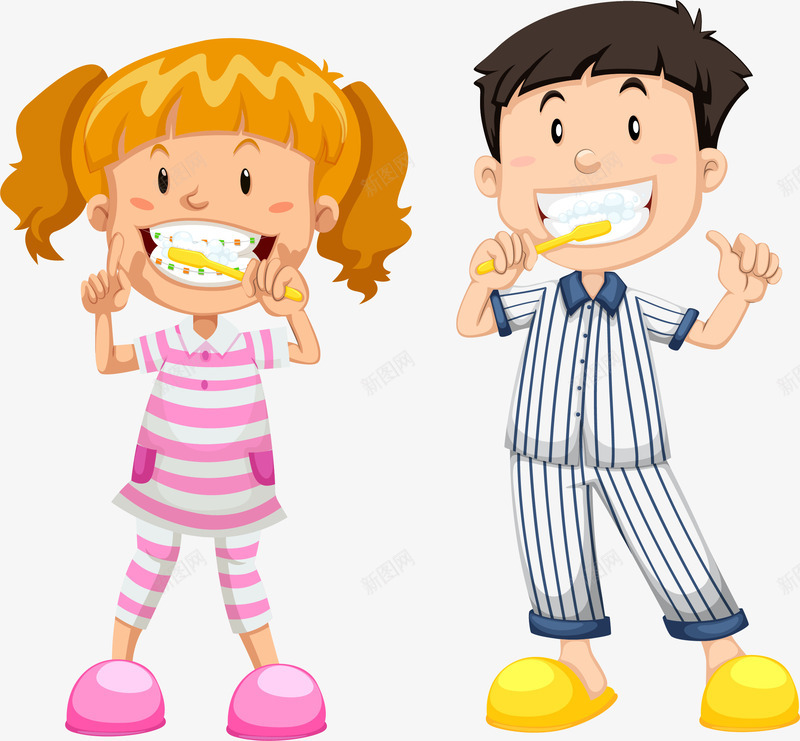卡通刷牙小孩医疗插画矢量图ai免抠素材_新图网 https://ixintu.com 健康 刷牙 刷牙小孩 医疗 商务 看病检查 简洁 预防 矢量图