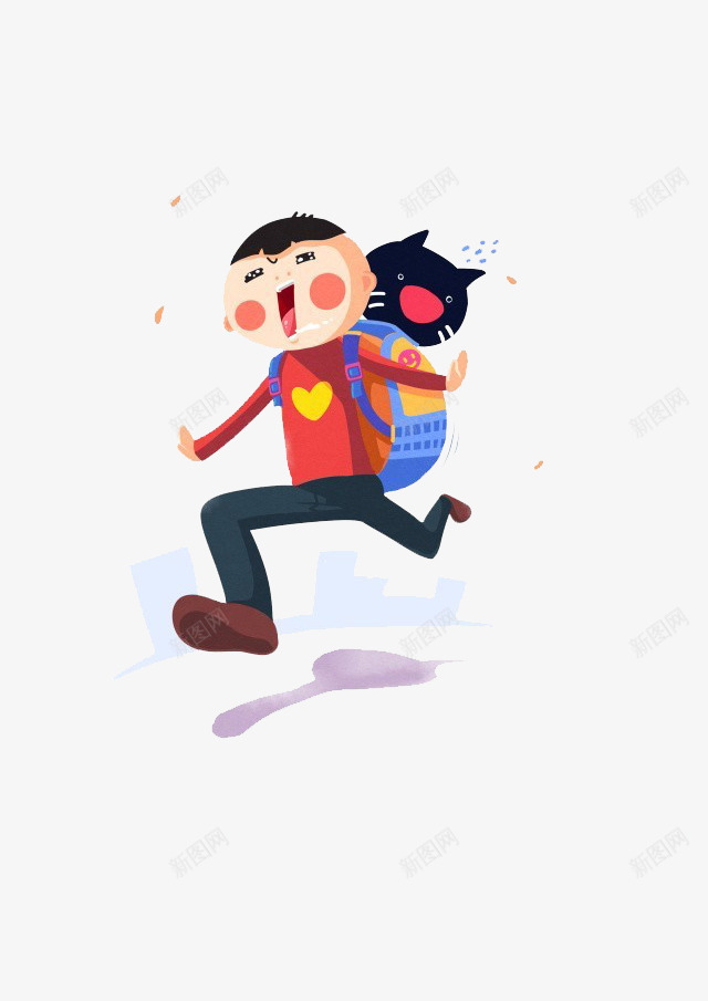高兴的小孩png免抠素材_新图网 https://ixintu.com 兴奋 小明 放学 猫咪 起飞